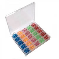 Органайзер - бокс для шпульок на 25 шт (25 шпульок в комплекті, асорті) (6384)