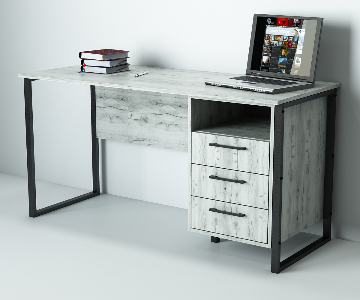 Офісний стіл лофт СПЛА-3-1 (600x1600x750) Дуб Крафт білий Гамма стиль, фото 1