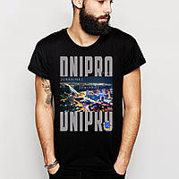 Футболка чорна з патріотичним принтом "Dnipro" Push IT