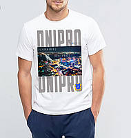 Футболка біла з патріотичним принтом "Dnipro" Push IT