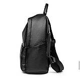 Рюкзак жіночий з екошкіри чорного кольору, фото 4