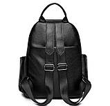 Рюкзак жіночий з екошкіри чорного кольору, фото 5