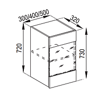 Кухня Марго верхня секція В 30Ск корпус і фасад ДСП висота 720 мм (Світ Меблів ТМ)