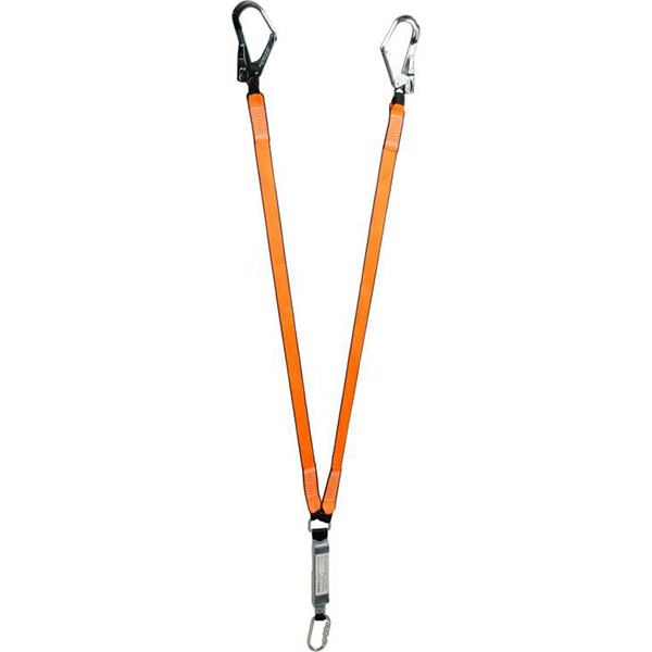 Амортизатор 2-стрічковий для безпеки висотних робіт з карабінами (l=1.8 м) M=100 кг Yato YT-74225 (Польща), фото 1