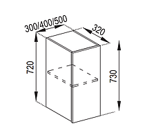 Кухня Марго верхня секція В 30 корпус і фасад ДСП висота 720 мм (Світ Меблів ТМ)