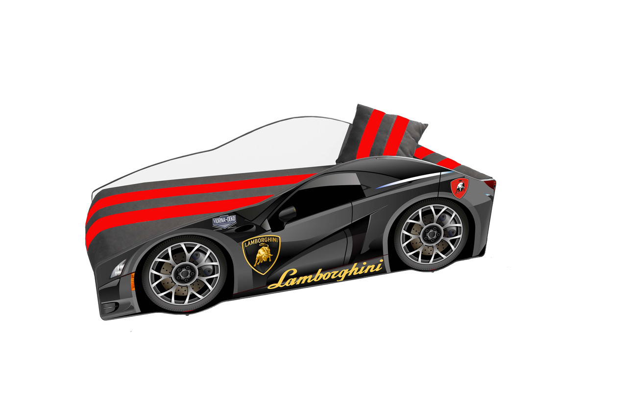 Дитяче ліжко у вигляді авто Lamborghini 170*80 см (ЕЛІТ) з матрацом, безкоштовна доставка