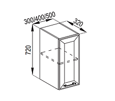 Кухня Марго верхня секція В 30 корпус ДСП фасад МДФ плівкова висота 720 мм (Світ Меблів ТМ)