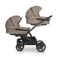 Универсальная детская коляска для двойни 2 в 1 EasyGo, ребенку от 0-36 месяцев, c сумкой для мамы, бежевая