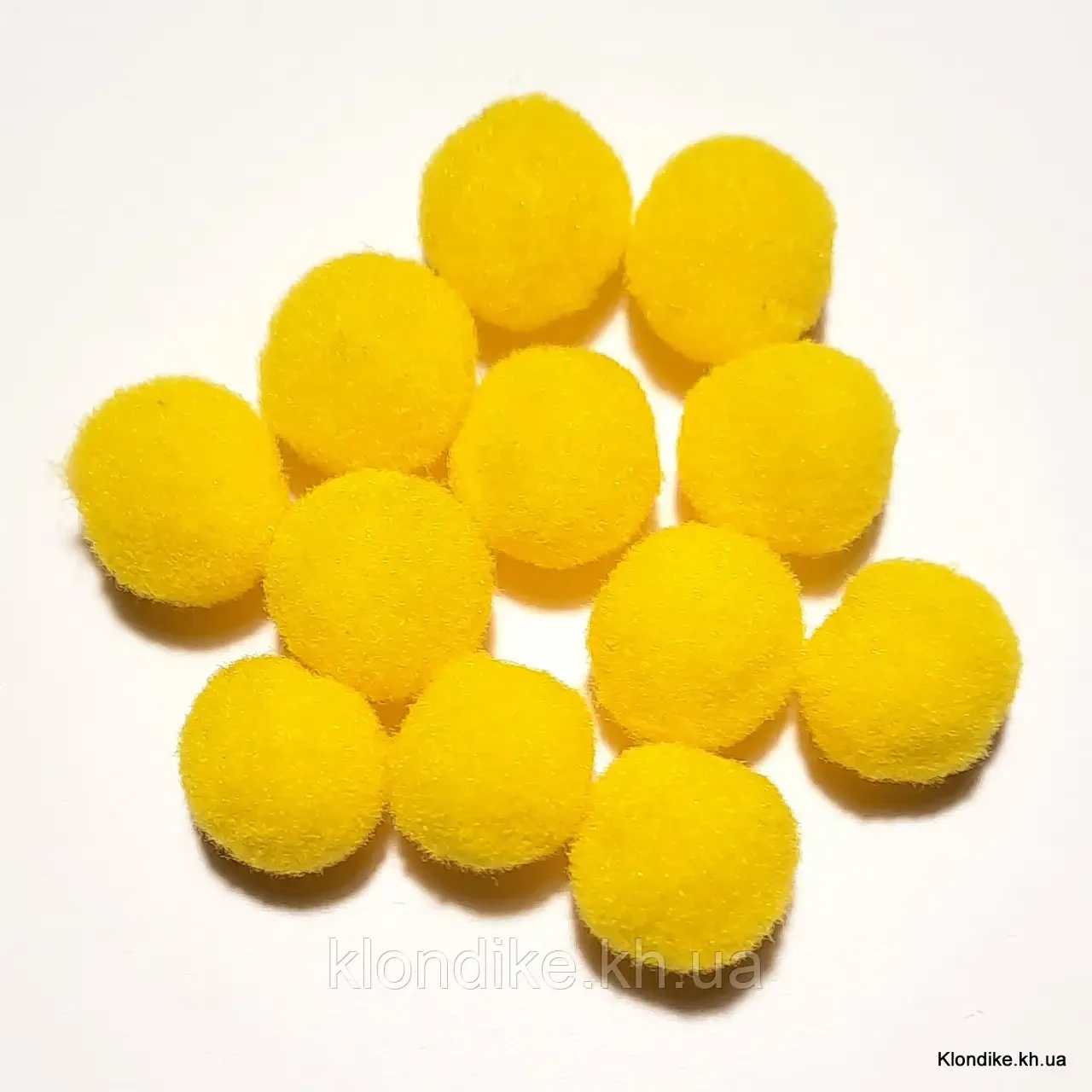 Помпоны "Велюр", 18-20 мм, Колір: Жовтий (25 шт.)