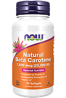 Натуральный бета-каротин NOW Foods, 7500 мкг (25 000 МЕ), 90 капсул