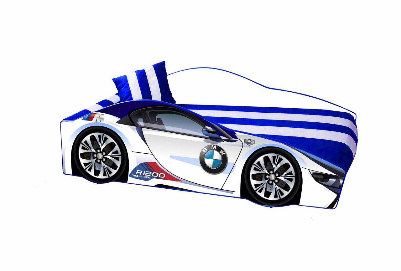 Дитяча ліжечка у вигляді авто BMW 170*80 см з матрацом, безкоштовна доставка