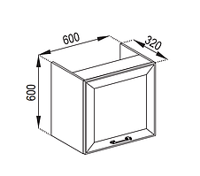 Кухня Марго верхня секція В-60 ОКАП корпус ДСП фасад МДФ плівкова висота 600 мм (Світ Меблів ТМ)