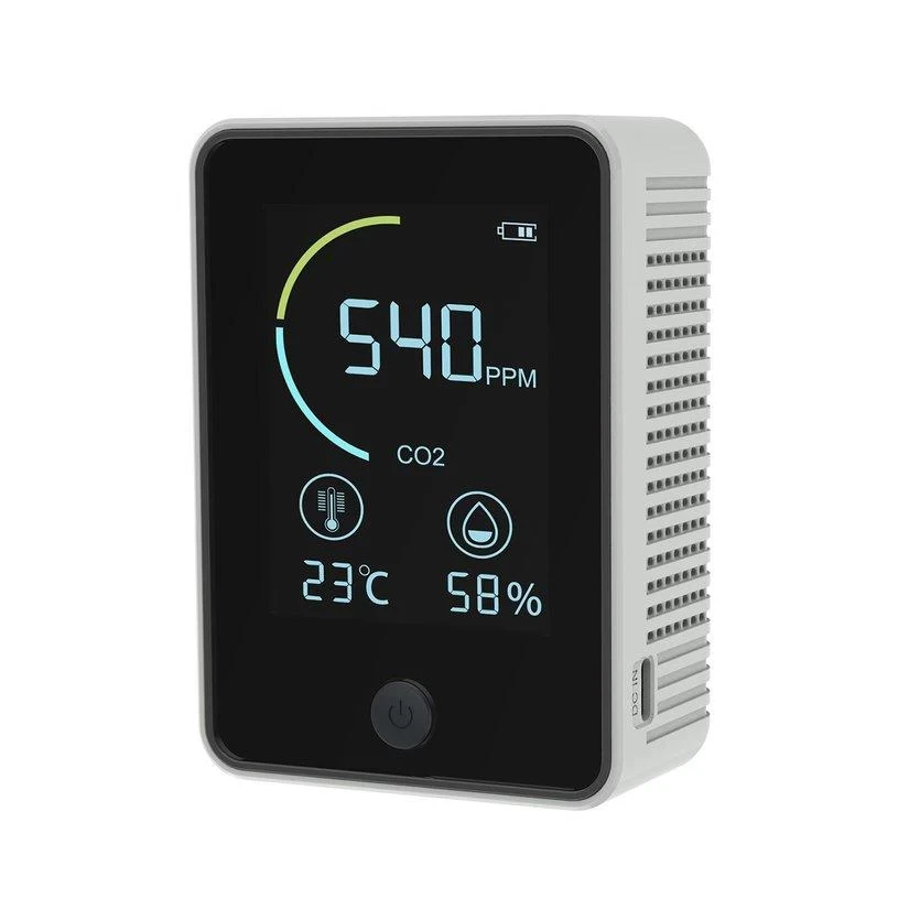 Детектор CO2 (Tomo1), аналізатор якості повітря, вологості, температури з датчиком NDIR - Білий