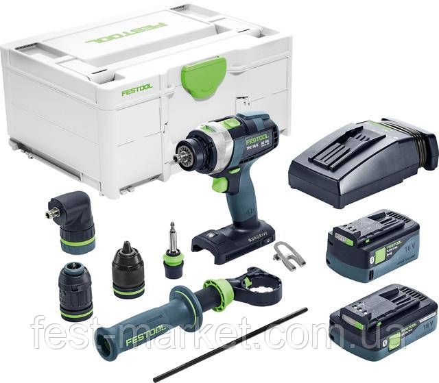 Акумуляторний ударний дриль-шурупокрут QUADRIVE TPC 18/4 5.0 / 3.0 I-Set/XL Festool 577248