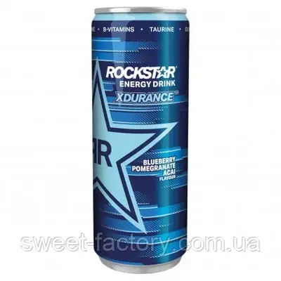 Енергетик Rockstar Blueberry Pomegranate Acai Чорниця Гранат Асаї 250ml, фото 1