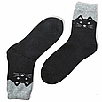 Шкарпетки жіночі шерстяні чорні котики розмір 37-42, фото 3