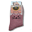Шкарпетки жіночі вовняні рожеві котики розмір 37-42, фото 3