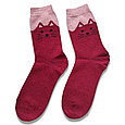 Шкарпетки жіночі термо верблюжа вовна вишневі котики розмір 37-42, фото 2