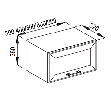 Кухня Марго верхня секція А 30 корпус ДСП фасад МДФ плівковий ширина 300 мм, глибина 320 мм (Світ Меблів ТМ)