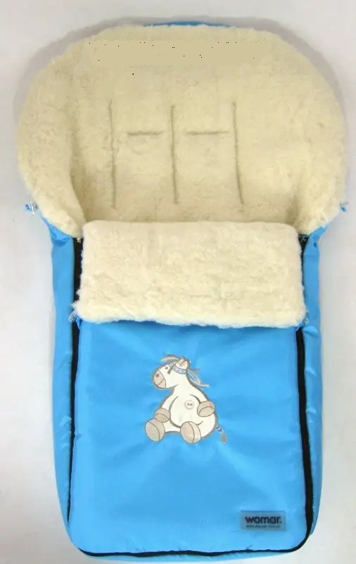 Спальний мішечок-конверт на вовчі Original No 6 Aurora excluzive Womar Zaffiro блакитний ослик