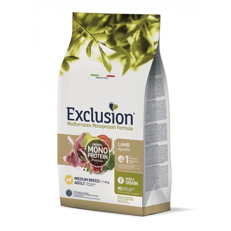 Exclusion Adult Lamb Medium Breed корм для дорослих собак середніх порід з ягням 3 кг