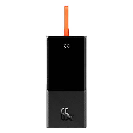 Вербанк Baseus 20000mAh 65W 5A з технологією QC3.0+PD3.0 і Type-C кабелем 65W PPJL000001 (Черний), фото 2