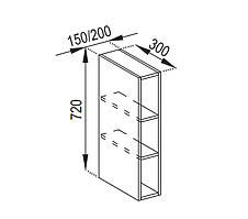 Кухня Марго верхня секція В-15 полиці висота 720 мм (Світ Меблів ТМ)