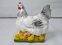 Садовая фигура Курица с цыплятами H27см