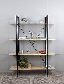Стелаж в кафе Loft з натурального дерева та металу