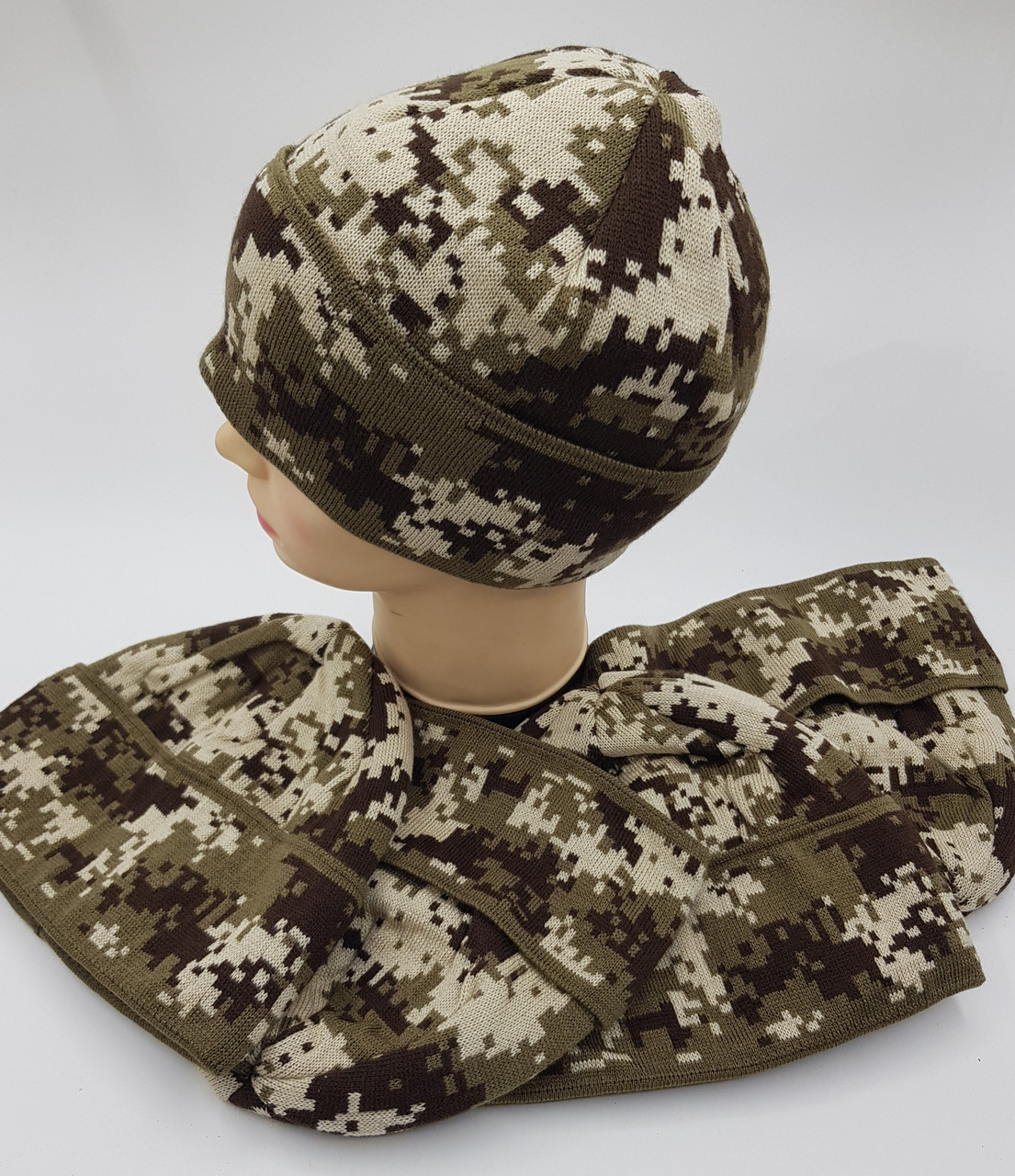 Оптом Зимова шапка Піксель на флісі