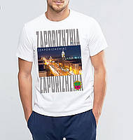 Футболка біла з патріотичним принтом "Zaporizhzhia. Запоріжжя" Push IT