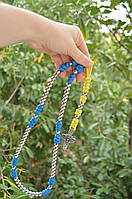 Чітки Патріот із паракорду та намистин із неіржавкої сталі на подарунок із хрестиком для молів Прапор України