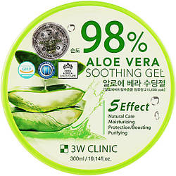 Універсальний гель для тіла та обличчя з алое 3W Clinic Aloe Vera Soothing Gel 300 мл