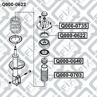 Подшипник опоры переднего амортизатора (Q-FIX: Q000-0622)