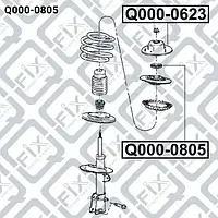 Подшипник опоры переднего амортизатора (Q-FIX: Q000-0805)