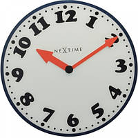 Часы настенные круглой формы с красными стрелками с бесшумным ходом "Boy" Ø43 см