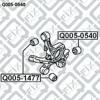 Сайлентблок задней цапфы (Q-FIX: Q005-0540)