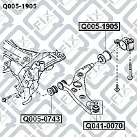 Сайлентблок задний переднего рычага (Q-FIX: Q005-1905)