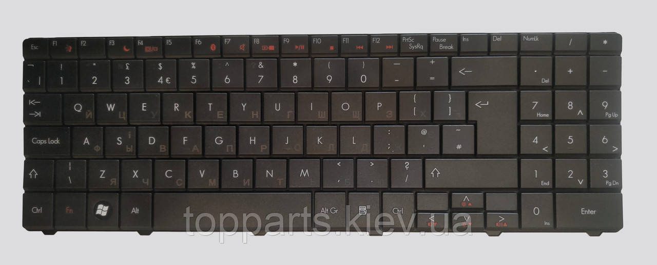 Клавіатура для ноутбуків Gateway EC54, EC5409U, EC5412U чорна UA/RU/US