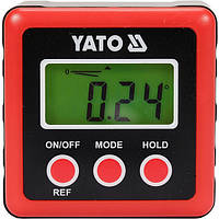 Угломер электронный (диапазон 4х0-90°) с питанием от 2 батареек 1.5 В тип ААА Yato YT-71000 (Польша)