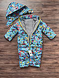 Демісезонний комбінезон для дівчинки весна осінь "BOOM" блакитний (розмір 80, 86 та 92 см), фото 2