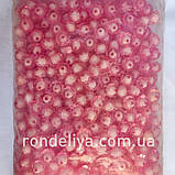 Намистини акріл прозорий "Таблетка" Рожева 50 г ~ 40 шт, фото 2