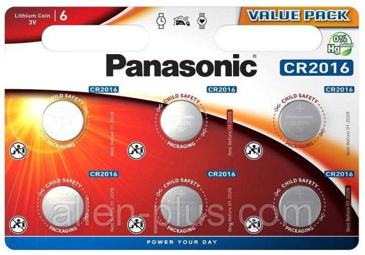 Батарейка Panasonic LITHIUM CR2016 3V (6 шт на блістері)