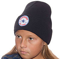 Черная детская шапка Конверс Converse для мальчика девочки