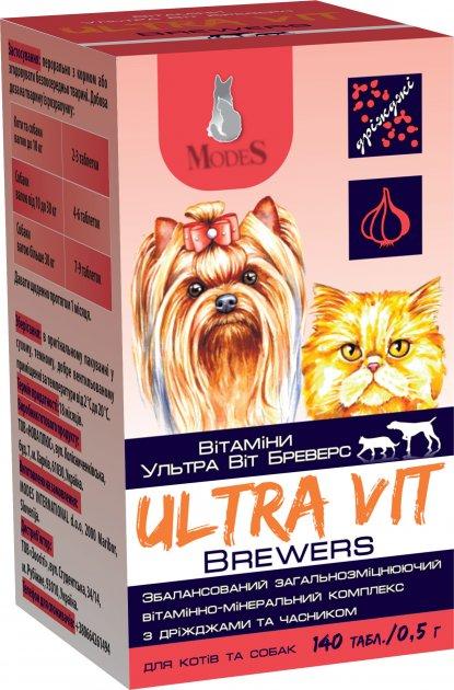 Вітамінно-мінеральний комплекс ModeS Ultra Vit Brewers для котів та собак з дріжджами та часником 140 шт