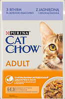 Влажный корм для взрослых кошек Purina Cat Chow Adult с ягненком и зеленой фасолью в желе 85 г