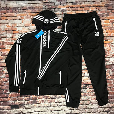 Чоловічий спортивний костюм Adidas чорний (Розмір М)