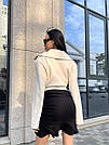 Куртка косуха коротка жіноча біла екошкіра, фото 6
