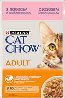 Влажный корм для взрослых кошек Purina Cat Chow Adult с лососем и зеленой фасолью в желе 85г