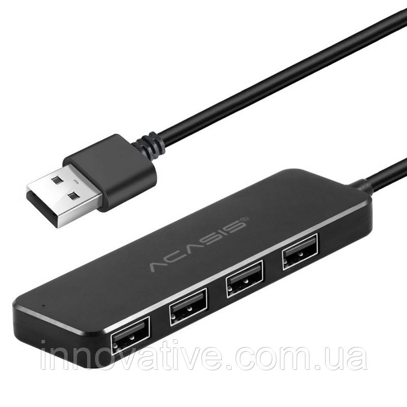 USB hub Acasis AB2-L412 на 4 порти USB 2.0 (Чорний), фото 1